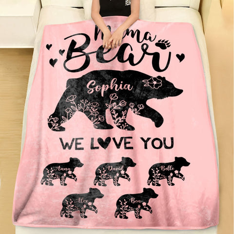 Personalized Mama Bear Blanket