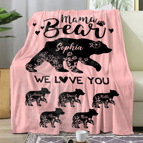 Personalized Mama Bear Blanket