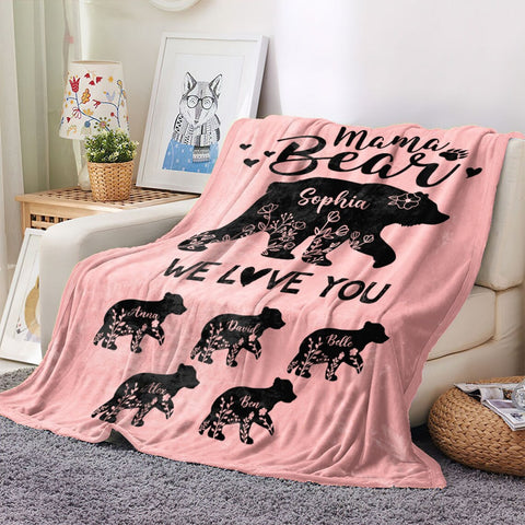 Personalized Mama Bear Blanket