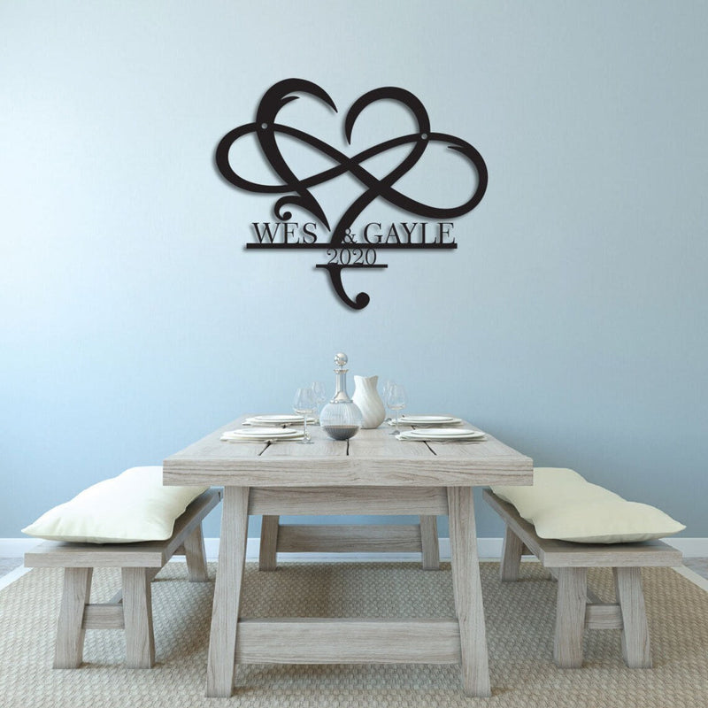 Custom Infinity Heart Metal Wall Art