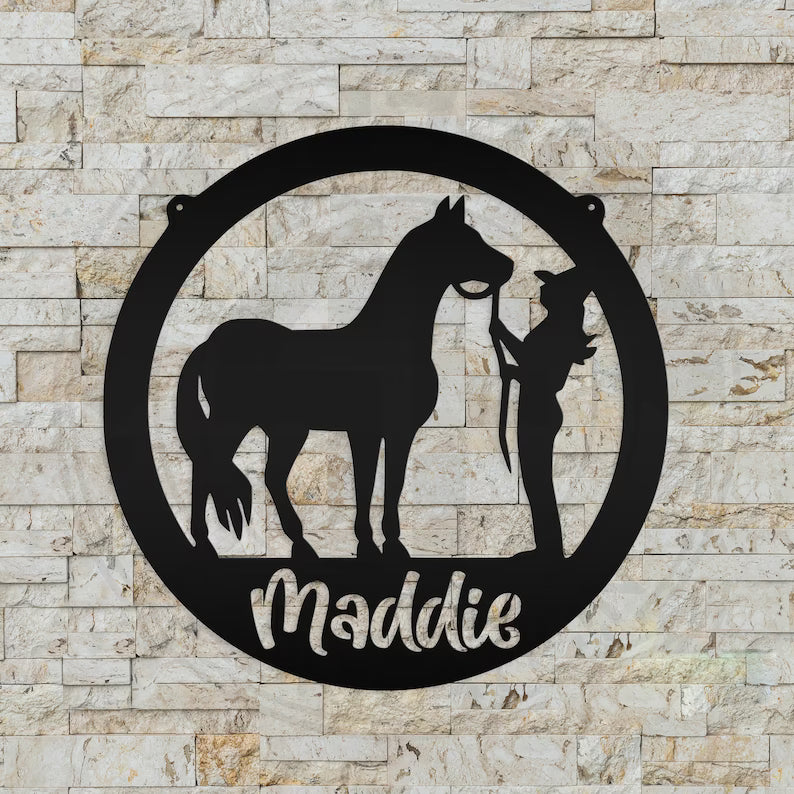 Equestrian Metal Art Sign